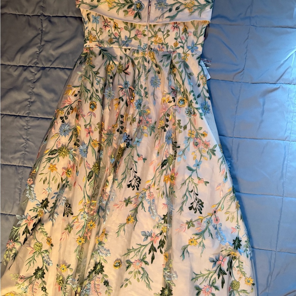 Azazie Evangeline Blush Pink Floral Embroidered Dress, style: 1070755 - Picture 9 of 14